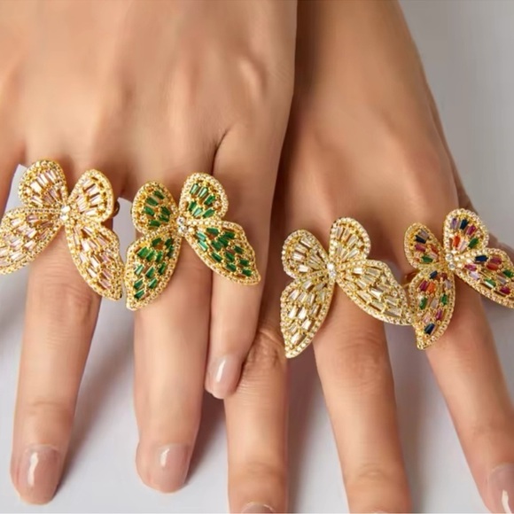 Butterfly Blue Stainless Steel Waterproof Ring - Picture 5 of 6